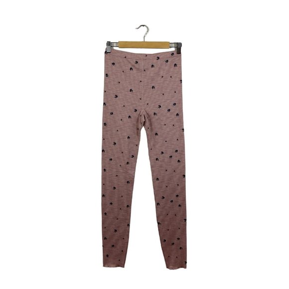 NEW Anthropologie Medium Large M/L Waffle Leggings Thermal Floral Pink Pants - Picture 4 of 15